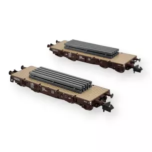 Wagons plats de type S pour le transport de charges lourdes de l'ÖBB - Fleischmann 845609 - N 1/160