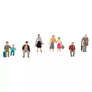 Lot of 8 city figures resting in a park Faller 151667 - HO : 1/87