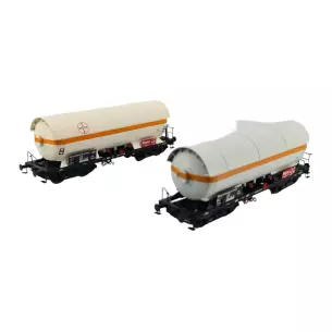 Set 2 Wagons-citernes gaz - Zag blanc PULLMAN 36536 - DB HO 1/87