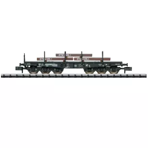 Wagon plat Sa 705 MiniTrix 15453 - N 1/160 - DB - EP IV - marchandises lourdes
