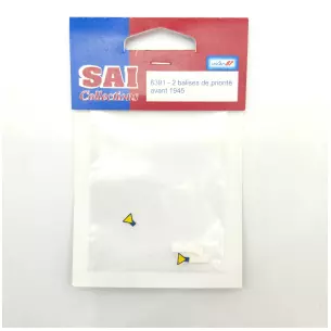Set of 2 white, yellow and black priority beacons dating from before 1945