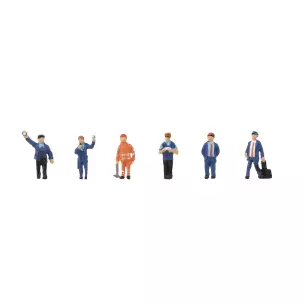 Set 6 personnages "Personnel des chemins de fer" FALLER 155603 - N 1/160 - EPV