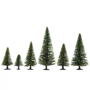 Pack de 10 sapins "Rouge" Noch 32925 - N 1/160 - Z 1/220 - Hauteur 35 à 90 mm