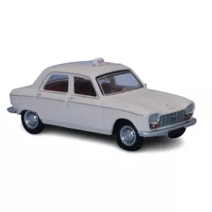 Voiture TAXI Peugeot 204 berline, 1968 blanche SAI 6260 - HO 1/87