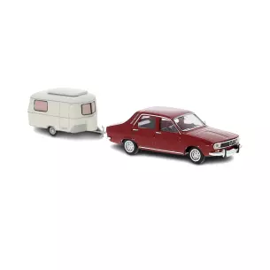 Renault R 12 Tl + Caravane ERIBA "Pan" SAI 2229 - HO 1/87