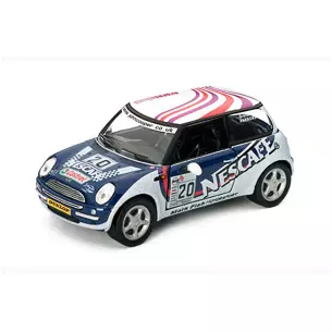 Voiture Mini Cooper "John Cooper Works" Bleu/blanc High Speed HF9166S - O 1/43