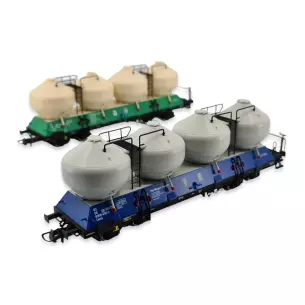 Set 2 wagons silos type Uacs Roco 77003 - HO 1/87 - ZSSK- EP VI