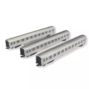 Set 3 voitures voyageurs DEV Inox Arnold HN4335 - N 1/160 - SNCF - EP III