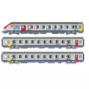 Set 3 voitures TER Bourgogne Ls Models 41233AC - HO 1/87 - 3R - SNCF - EP VI