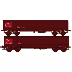 Set of 2 FAS Bogie Y25 gondola cars with and without gangway