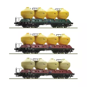 3 piece set Silo wagons- CSD