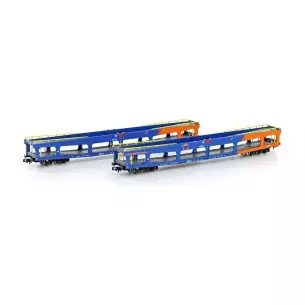 Set 2 Wagons de transport automobiles Train N33305 - N 1/160 - ZSSK / SVK - EP VI