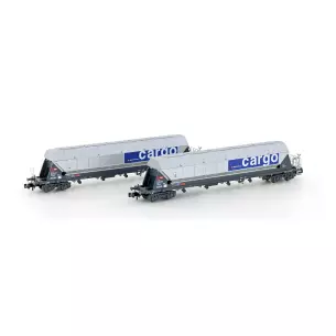 Set 2 Wagons silos "Cocoa Transport" HOBBYTRAIN H23474 - CFF - N 1/160 - EP VI