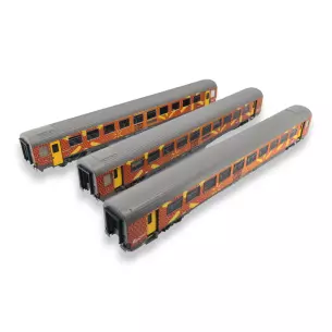 Set 3 Voitures VTU Languedoc Roussillon Carmillon LSMODELS 40313 HO SNCF - EP VI
