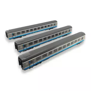 Set 3 Voitures VTU A8/B91/B91 Interloire Origine LSMODELS 41204 HO SNCF - EP V