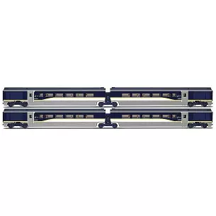 Coffret de 4 voitures complémentaires TGV EUROSTAR nouvelle décoration