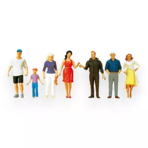 7 Figurines passants PREISER 10541 - HO 1:87 - hommes et femmes