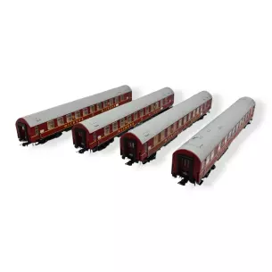 Coffret 4 voitures voyageurs "TOUREX" - RIVAROSSI HR4379 - HO 1/87 - DR - EP IV