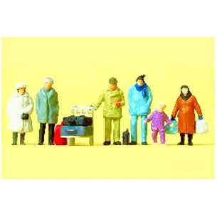 Travelers in winter clothes