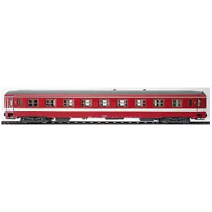 UIC first class car in red/grey concrete livery "PARIS MASSENA région SUD-OUEST" equipped with interior lighting
