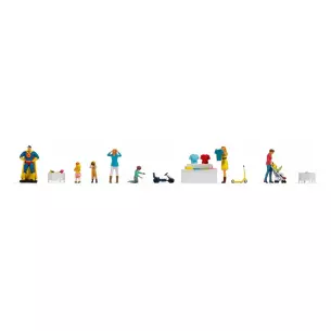 Lot de 6 personnages au magasin de jouet avec accessoires NOCH 16240 - HO 1/87