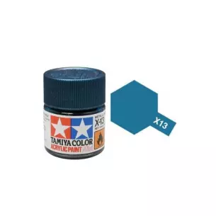 Peinture acrylique - couleur Bleu Métal Brillant X13 - TAMIYA 81513 - 10 mL