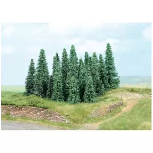 Lot de 20 sapins argentés de 5 à 9 cm