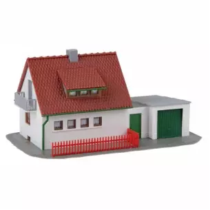 Maquette maison avec garage - MKD 2020 - HO 1/87 - 135x75x55 mm