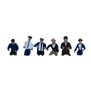 Lot de 6 conducteurs peints et décorés SAI 391 - HO : 1/87