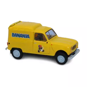 Voiture Renault R4 Fourgon, Banania livrée jaune SAI 2448- HO : 1/87 -