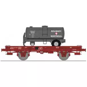 Wagon UFR Mono-Porteur Remorque citerne "BOURGEY" REE Modeles WB646 - HO 1/87