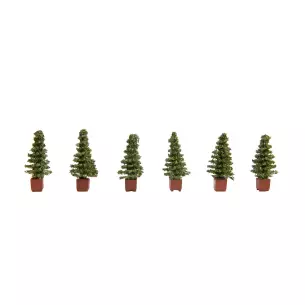 6 Potted cedars - ornamental plants NOCH 14021 - HO 1/87