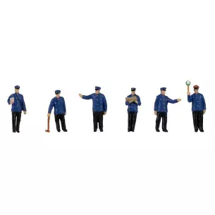 Lot de 6 personnages Personnel des chemins de fer Faller 151623 - HO : 1/87 - EP III