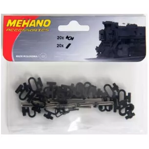 Set of 20 joint bars and 20 connectors for Mehano F246 rails