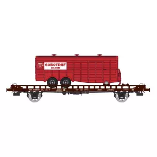 UFR double-carrier wagon and SOBOTRAF trailer - HO 1/87 - REE WB617