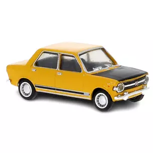 Voiture de Rallye Fiat 128, orange avec le capot noir BREKINA 22532 - HO 1/87