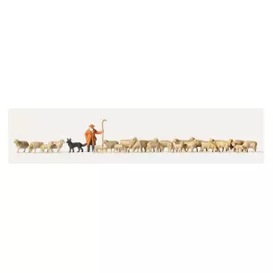 Berger avec son chien et son troupeau de moutons Merten 0212583 - HO 1/87