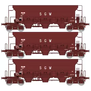 Set 3 wagons trémies F70 Eads REE MODELES WB667 - HO : 1/87 - SNCF - EP IV