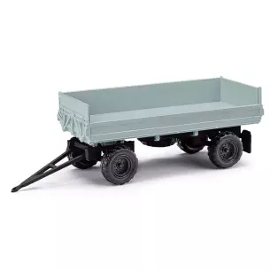 Remorque Type HW 80.11 demi ridelle livrée grise Busch 95038 - HO 1/87