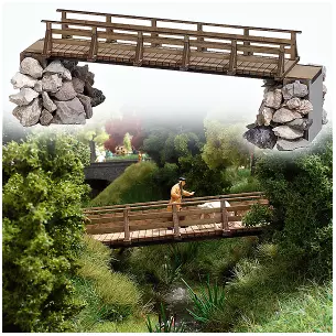 Maquette Passerelle en bois miniature - HO : 1/87