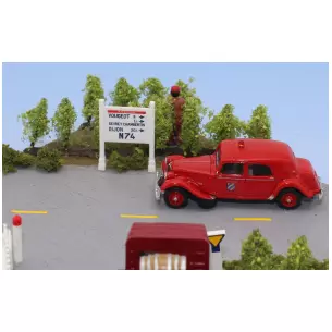 Voiture Pompiers Meursault Citroën Traction 11B 1952 rouge SAI 6127 - HO 1/87