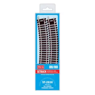 8 rails courbes rayon 505 mm 22,5° Peco ST2030 - HO : 1/87 - Code 100