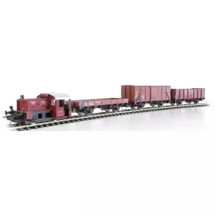 Set départ Locomotive diesel Köf2 & 3 wagons sans commande LENZ 43101-02 - DB O 1/43