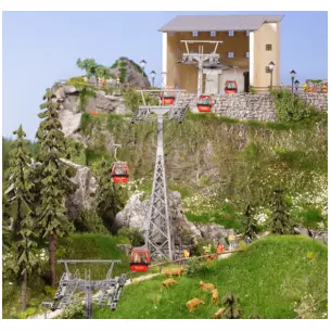 Téléphérique "Hahnenkamn" avec 8 cabines - Brawa 6342 - HO : 1/87