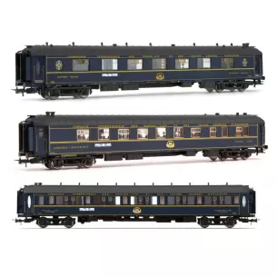 Set 3 voitures JOUEF 4163 Train bleu - HO 1/87 - CIWL - EP III