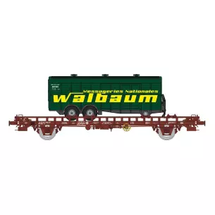 Wagon UFR bi-carrier with trailer WALBAUM - HO 1/87 - REE WB621