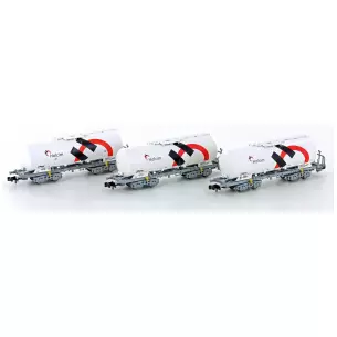 Set of 3 Uacs Hobbytrain silo cars H23488 - N : 1/160 - SBB - EP VI