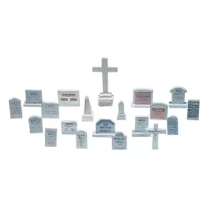 Lot de 20 Pierres tombales WOODLAND SCENICS D201 - HO 1/87