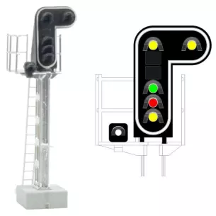 Signal 6 feux LED 2xJaune/vert/rouge/jaune/Blanc MAFEN 413208 SNCF - N