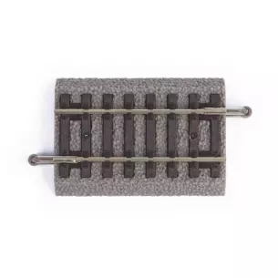 Rail droit avec ballast voie A de dimensions 62mm